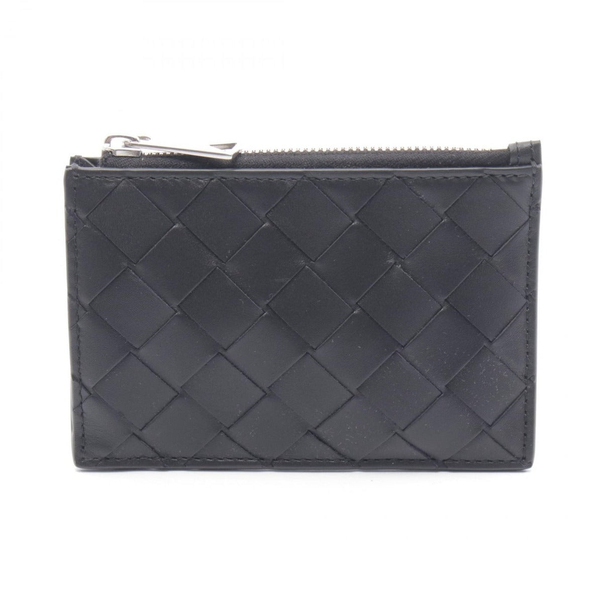 Bottega Veneta Coin Case Intrecciato Key Pouch Black Leather