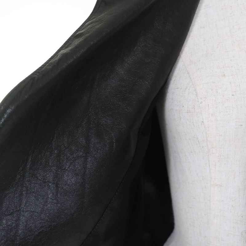 Saint Laurent Paris 589455 Power Shoulder Calfskin Riders Jacket Black 38 Made