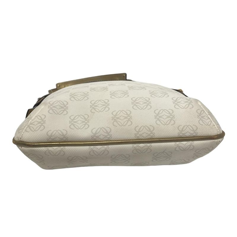 Loewe Shoulder Bag Pockets White×light Gray×gold Leather