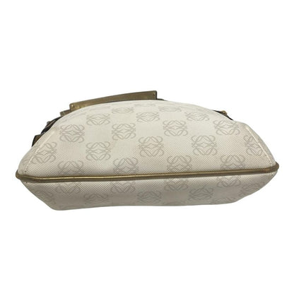 Loewe Shoulder Bag Pockets White×light Gray×gold Leather