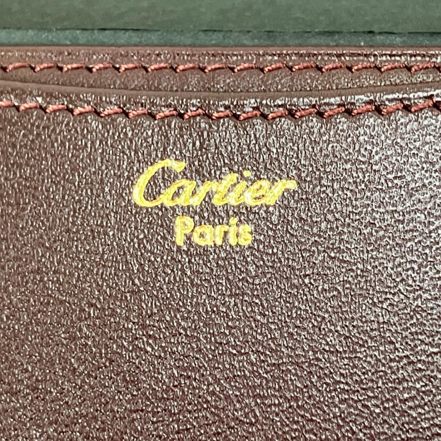 Cartier Mustline Leather Coin Case Bordeaux