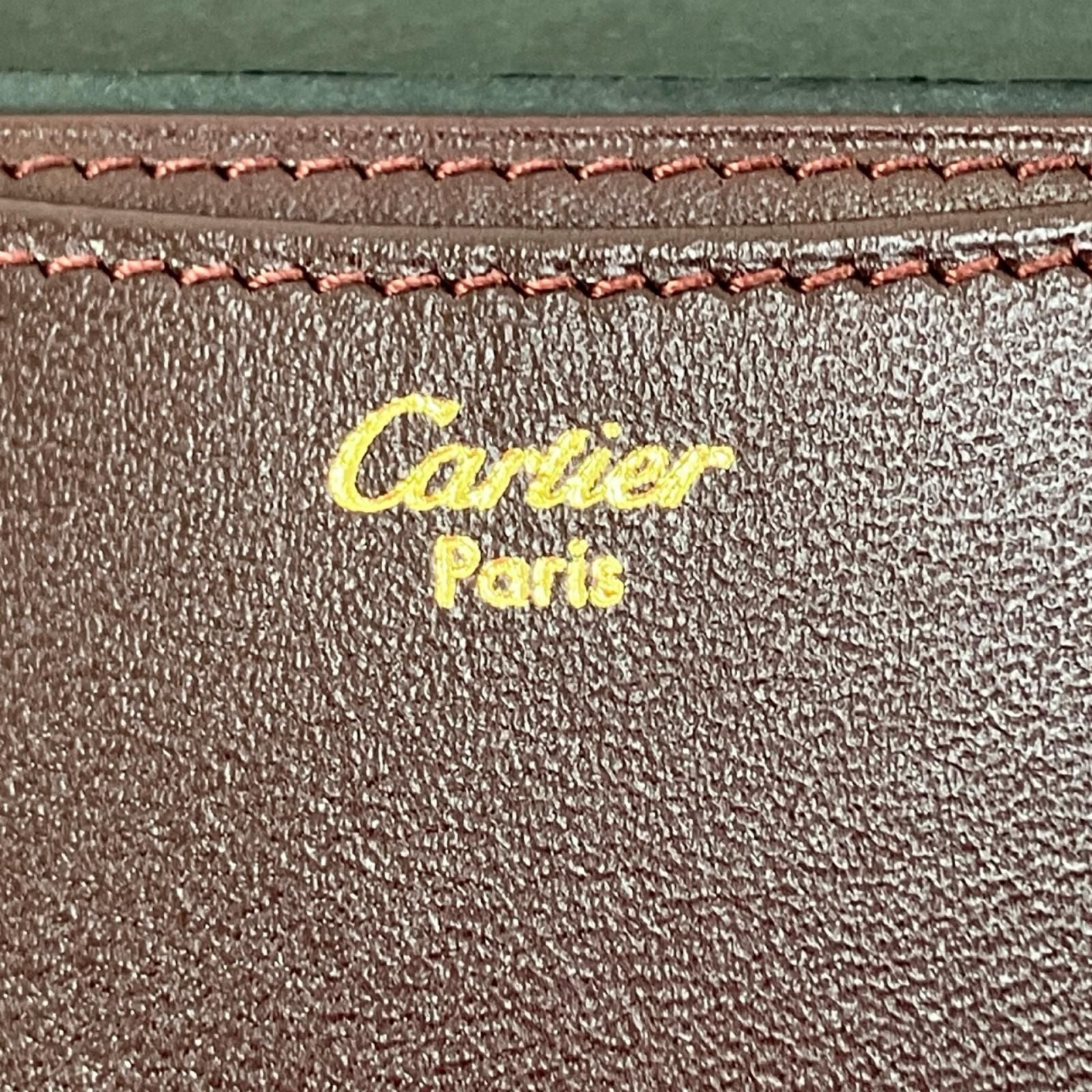 Cartier Mustline Leather Coin Case Bordeaux