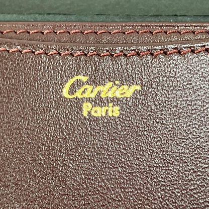 Cartier Mustline Leather Coin Case Bordeaux