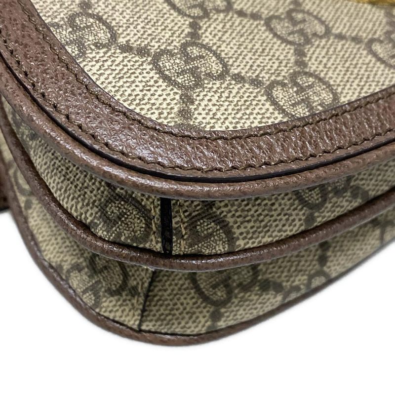 Gucci GG Supreme 703807 Beige And Dark Brown Leather
