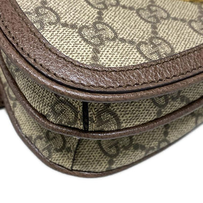 Gucci GG Supreme 703807 Beige And Dark Brown Leather