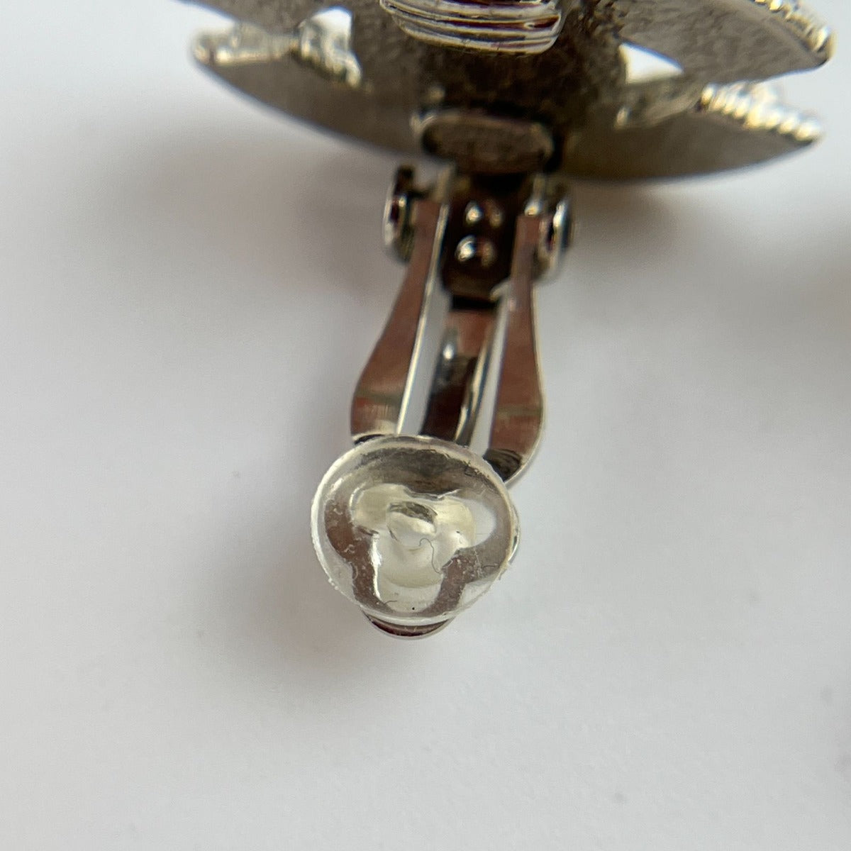 Chanel CC Logo Rhinestone Earrings Silver Vintage — view 10