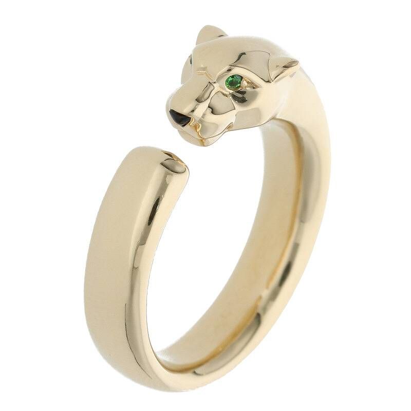 Cartier Panthère De Cartier 18K Yellow Gold Tsavorite Garnet Onyx Ring Men's 50