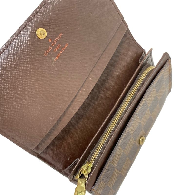 Louis Vuitton Damier Porte Monnaie Vieux Trésor N61730 Ebène Leather