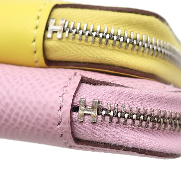 Hermes Long Wallet Nouveau Togo Vosuift Vaux-Epson Mauve Silvestre X Lime X