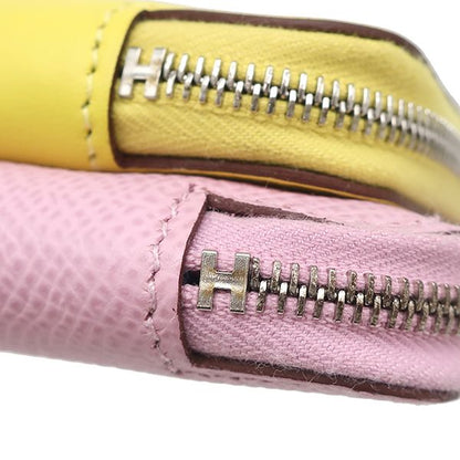 Hermes Long Wallet Nouveau Togo Vosuift Vaux-Epson Mauve Silvestre X Lime X