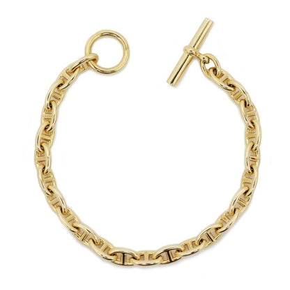 Hermes Chaine D'ancre MM Bracelet 750 YG Yellow Gold 14 Pieces 77.5