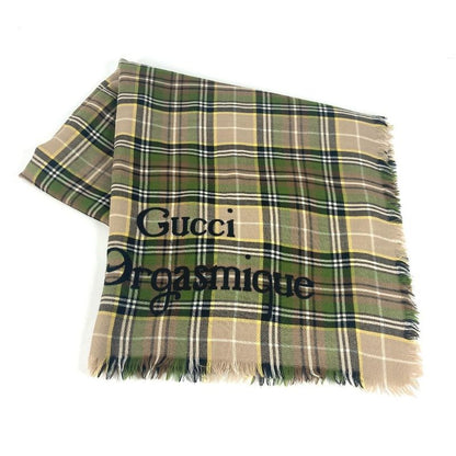 Gucci Shawl Check Large 620547 Wool Beige