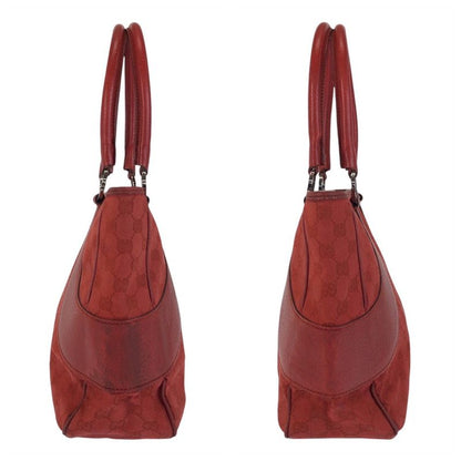 Gucci Red GG Canvas/leather 113011 Tote Shoulder Bag Women 5048565