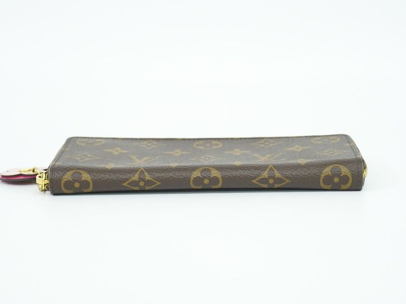 Authentic Louis Vuitton LV Portefeuille Clemence Monogram Long Wallet Brown