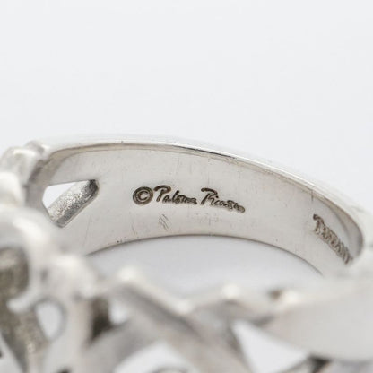 Tiffany & Co Ring Triple Rubbing Heart Silver 925 Size 7 Ladies