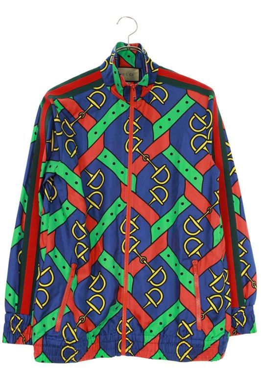 Gucci 24SS 743005 Xjfjf Horsebit Print Sherry Line Silk Jacket Women's S