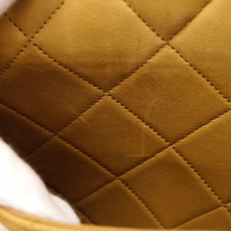 Chanel Shoulder Bag Matelasse Lambskin Beige Gold Hardware Women