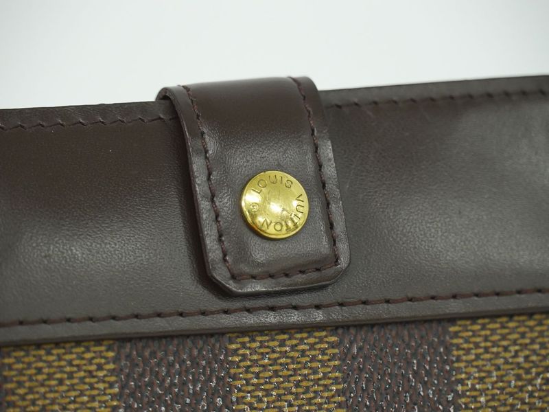 Authentic Louis Vuitton LV Compact Zip Damier Ebène Fold Wallet Brown N61668