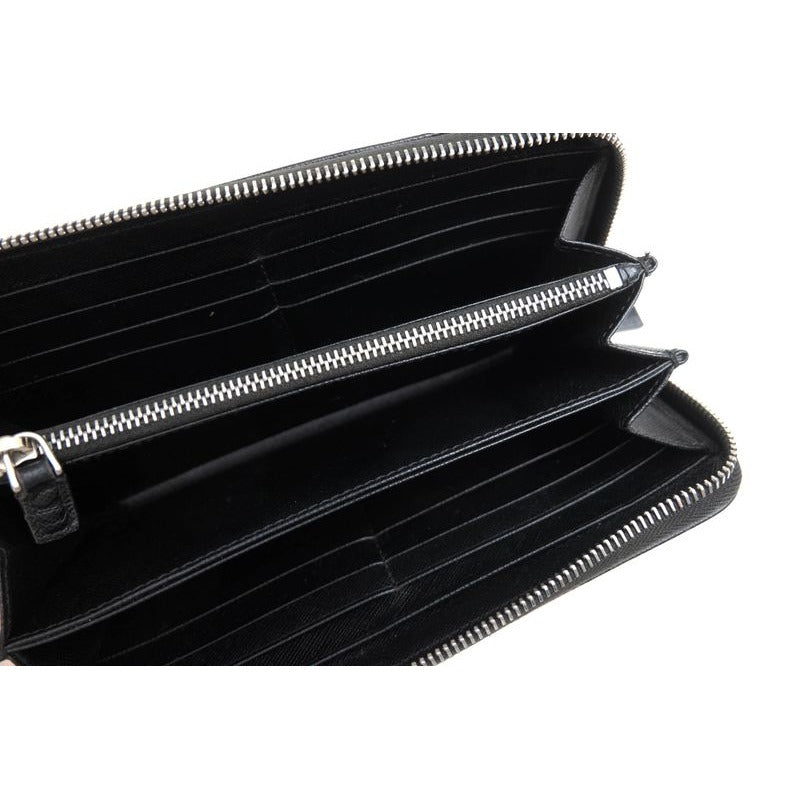 Prada Long Wallet Women Leather Black 2 Ml317 Portafoglio Lampo — view 5