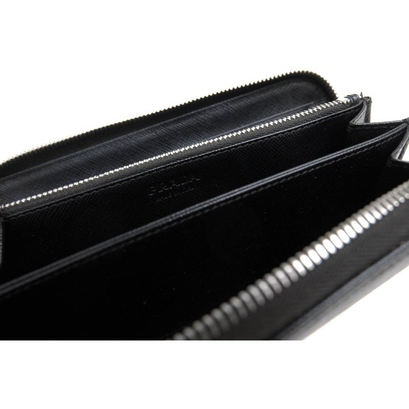 Prada Long Wallet Women Leather Black 2 Ml317 Portafoglio Lampo — view 6