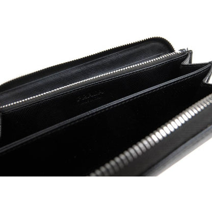 Prada Long Wallet Women Leather Black 2 Ml317 Portafoglio Lampo — view 6