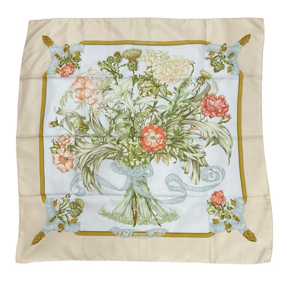 Hermes Carre 90 Silk Orange Brown Scarf
