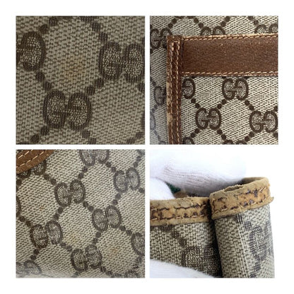 Gucci Old Gucci Sherry Line Beige Gold Hardware GG Plus/leather 3902003 Tote