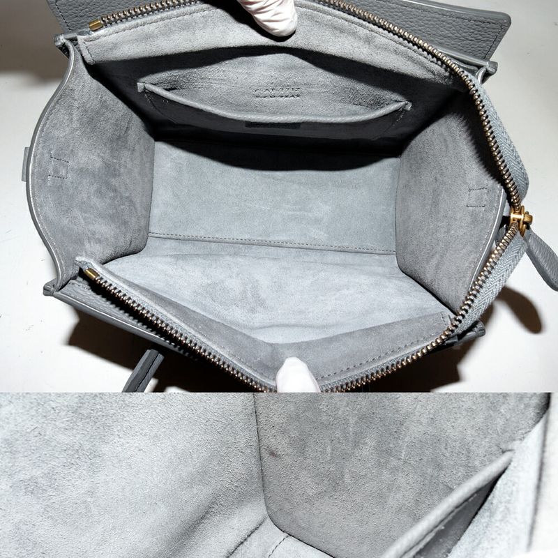 Celine Hand Tote Bag Shoulder Bag Luggage Nano Shopper Baby Drummed Calfskin