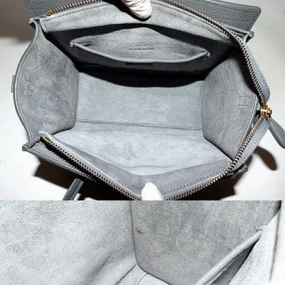 Celine Hand Tote Bag Shoulder Bag Luggage Nano Shopper Baby Drummed Calfskin