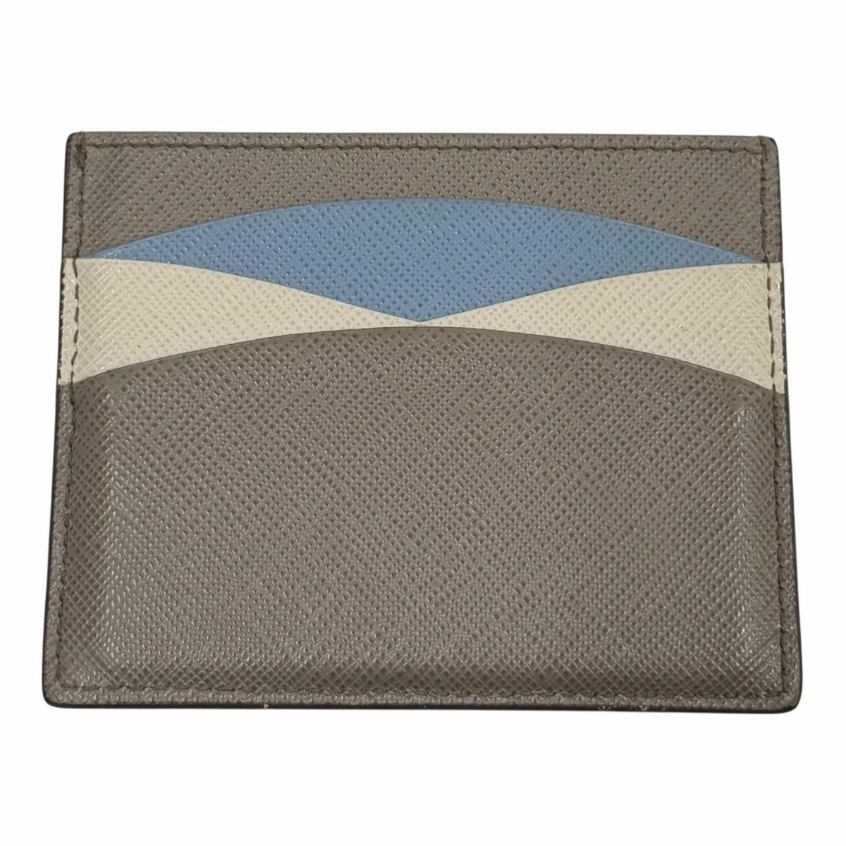 Prada Saffiano Leather Metal Logo Pass Case Business Card Holder — view 3