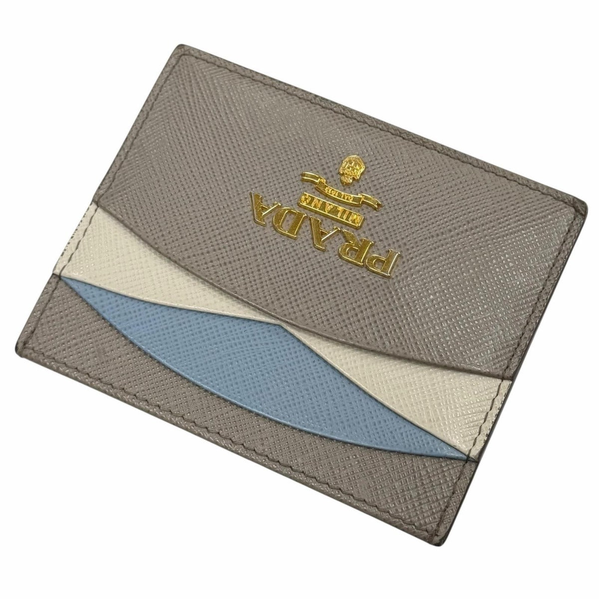 Prada Saffiano Leather Metal Logo Pass Case Business Card Holder — view 4