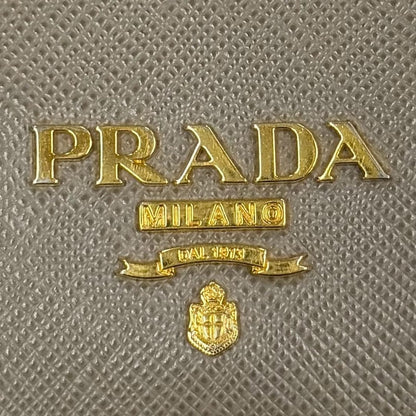 Prada Saffiano Leather Metal Logo Pass Case Business Card Holder — view 7
