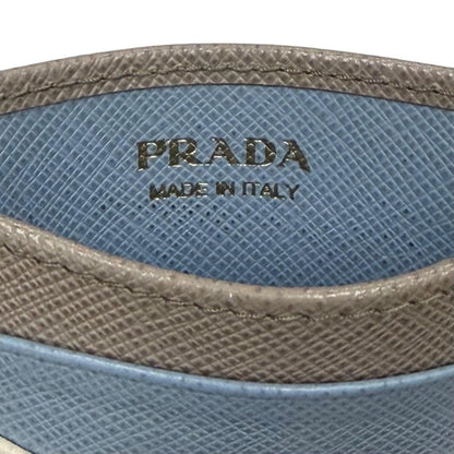 Prada Saffiano Leather Metal Logo Pass Case Business Card Holder — view 8