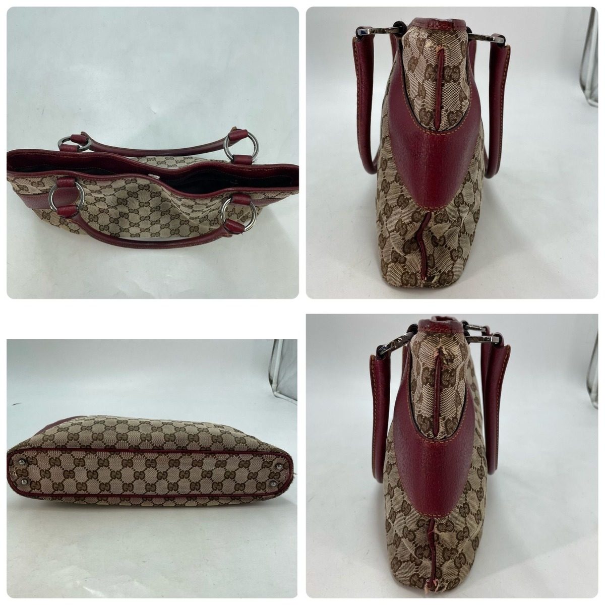 Gucci Tote GG Canvas Red Business Travel Formal — view 8