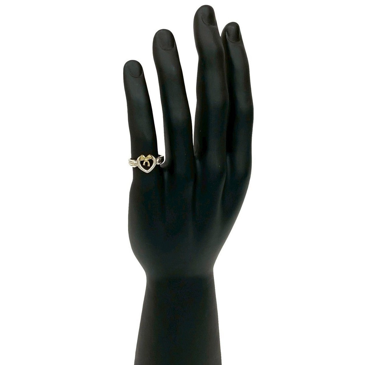 Tiffany & Co Heart Ribbon Combination Ring 18K Gold Silver — view 2