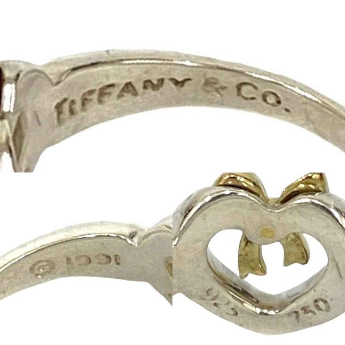 Tiffany & Co Heart Ribbon Combination Ring 18K Gold Silver — view 4