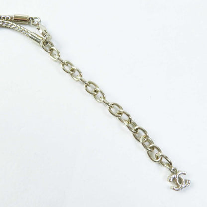 CHANEL Y22X Mademoiselle Rhinestone Coco Mark Necklace Pendant Gold With Box