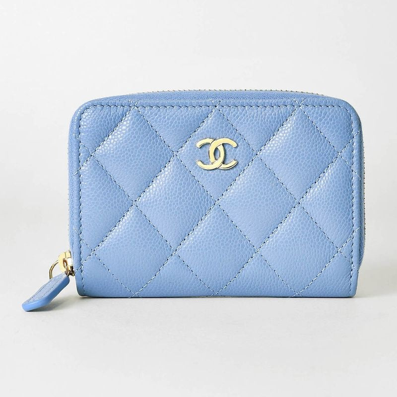 Chanel Coin Case Classic Zip Purse Light Blue