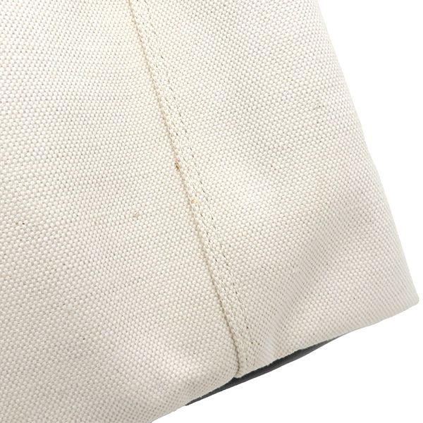 Balenciaga Tote Bag Navy Cabas Su Canvas Leather Ivory X Black Silver Hardware