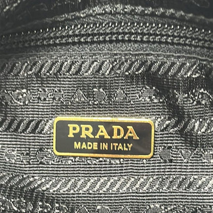 Prada Handbag Logo Jacquard Black Ribbon