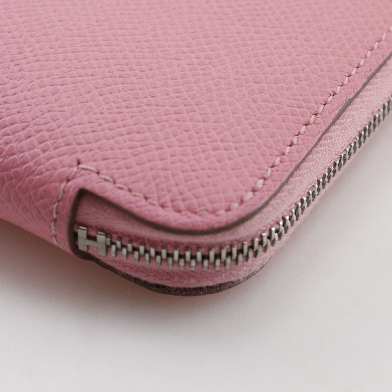 Hermes Azap Long Silk Inn Vaux Epson Rose Confetti Pink Y Ladies Long Wallet