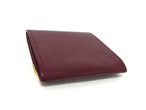 Cartier Must Line Leather Coin Case Coin Purse Men's Ladies Bordeaux