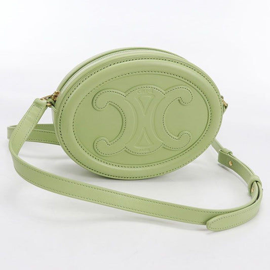 Celine Oval Pass Cuill Triomphe Crossbody Shoulder Bag Leather Green