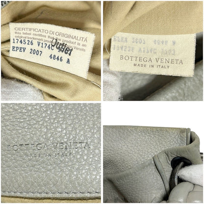 Bottega Veneta One Shoulder Bag Intrecciato Leather Light Gray Braided — view 12