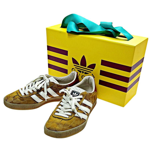 Gucci Adidas Collaboration Gazelle Sneakers Brown GG Supreme Size