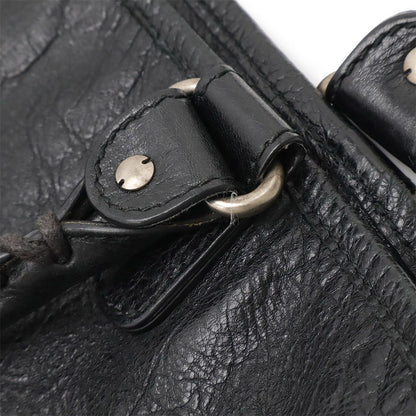 Balenciaga Tote Bag 2WAY Shoulder Bag Leather Black With Silver Hardware 298978