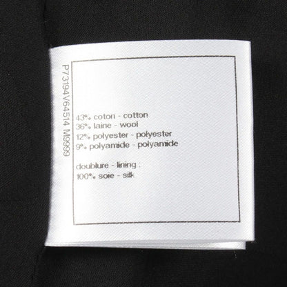 Chanel Collarless Jacket CC Logo Button Tweed Wool — view 5