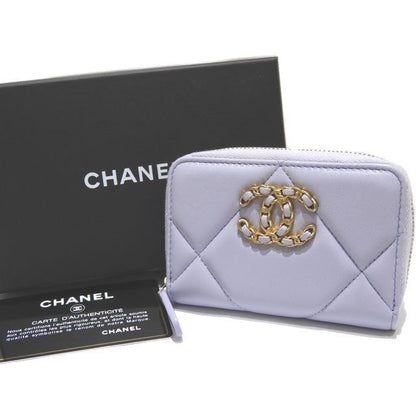 Chanel Zip Around Coin Case Lavender Quilted Purse