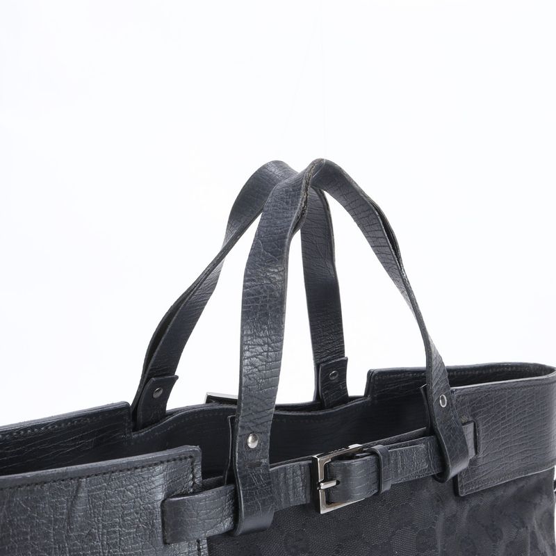 Gucci GG Canvas Leather Belt Tote Bag Shoulder Business Commuter Document Bag