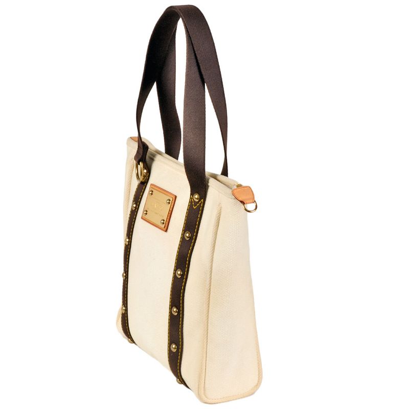 Louis Vuitton Antigua Cabas GM Tote Bag Canvas M40033 White